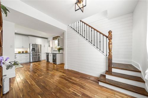 staircase to second floor and eat in area from Kitchen - 47 Ivy Lea Place, Hamilton, ON - Indoor Photo Showing Other Room