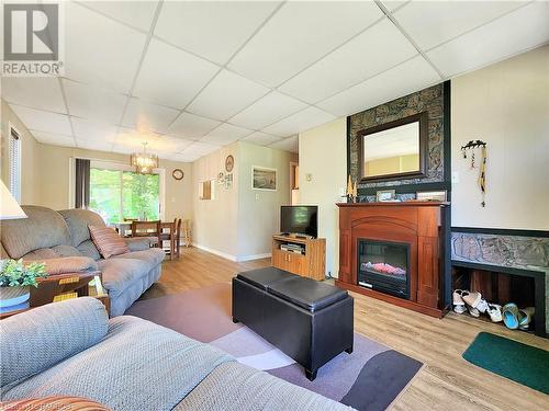 132 Maple Drive, Northern Bruce Peninsula, ON - Indoor Photo Showing Living Room With Fireplace