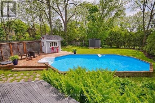 16 Church Street, Hamilton (Waterdown), ON - Outdoor With Above Ground Pool With Deck Patio Veranda With Backyard