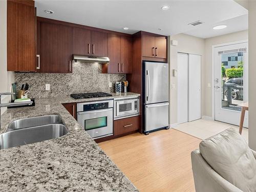 103-379 Tyee Rd, Victoria, BC - Indoor Photo Showing Kitchen With Double Sink With Upgraded Kitchen