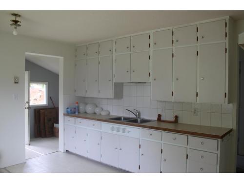 107 Broadway Street, Nakusp, BC - Indoor Photo Showing Kitchen With Double Sink