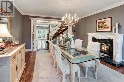 1301 Lindburgh Court, Mississauga (Lorne Park), ON - Indoor Photo Showing Dining Room With Fireplace