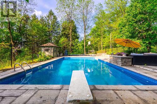 152 Weirs Lane, Hamilton, ON - Outdoor With In Ground Pool With Deck Patio Veranda With Backyard