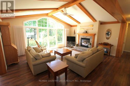 275 Mcguire Beach Road, Kawartha Lakes, ON - Indoor Photo Showing Living Room With Fireplace