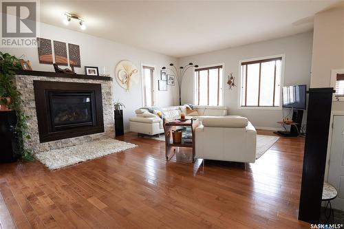 615 S James Street, Lumsden, SK - Indoor Photo Showing Living Room With Fireplace