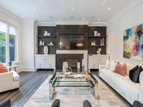 14 Tregellis Rd, Toronto, ON - Indoor Photo Showing Living Room With Fireplace