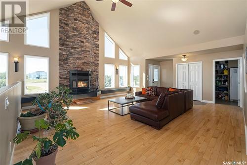 106 Metanczuk Road, Aberdeen Rm No. 373, SK - Indoor Photo Showing Living Room With Fireplace