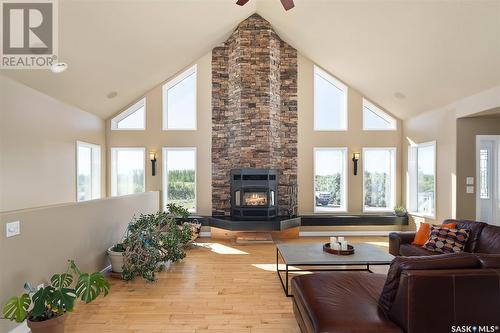 106 Metanczuk Road, Aberdeen Rm No. 373, SK - Indoor Photo Showing Living Room With Fireplace