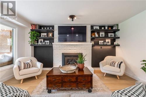 2451 Overton Drive, Burlington, ON - Indoor Photo Showing Living Room With Fireplace