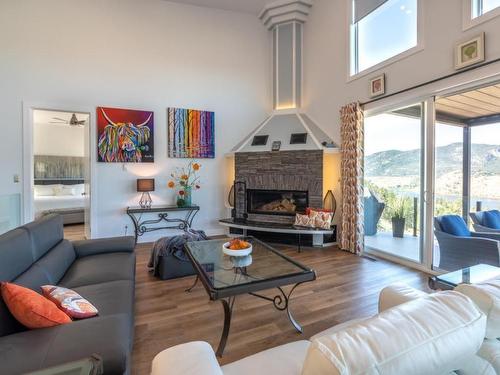 209 Ricard Place, Okanagan Falls, BC - Indoor Photo Showing Living Room With Fireplace