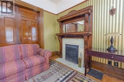Original wood fireplace mantel - 