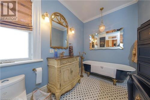 Updated bathroom with claw foot tub - 167 10Th Street W, Owen Sound, ON - Indoor Photo Showing Other Room