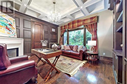 24 York Valley Crescent, Toronto, ON - Indoor Photo Showing Living Room With Fireplace