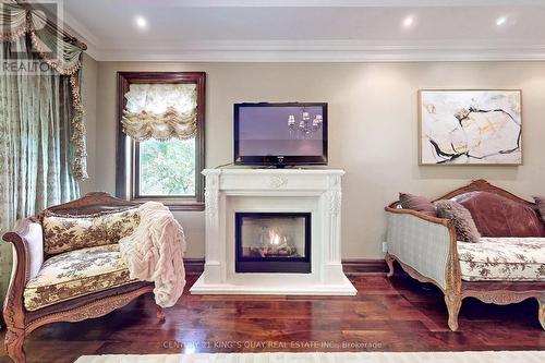 24 York Valley Crescent, Toronto, ON - Indoor Photo Showing Bedroom With Fireplace