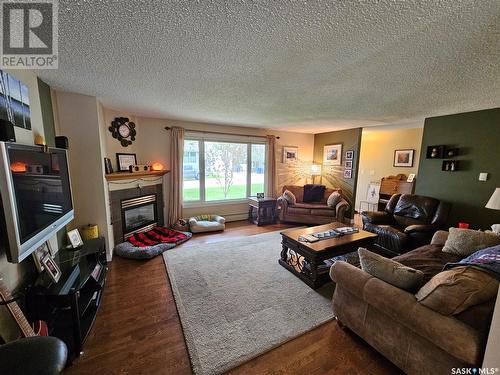 205 1St Street E, Carlyle, SK - Indoor Photo Showing Living Room With Fireplace