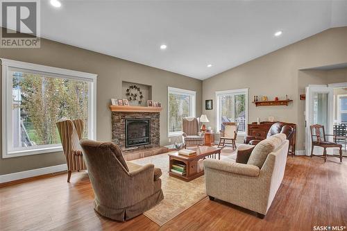 217 Poplar Street, Waldheim, SK - Indoor Photo Showing Living Room With Fireplace