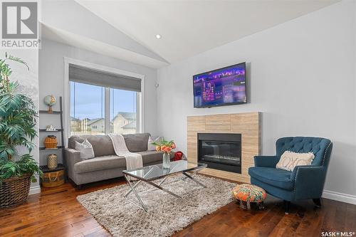 459 Mahabir Crescent, Saskatoon, SK - Indoor Photo Showing Living Room With Fireplace