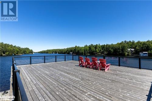Shallow, Sandy Entry - perfect for young kids - 22-26Lm Taylor Island, Gravenhurst, ON - Outdoor With Deck Patio Veranda