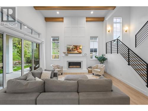 201 Summer Wood Drive, Kelowna, BC - Indoor Photo Showing Living Room With Fireplace