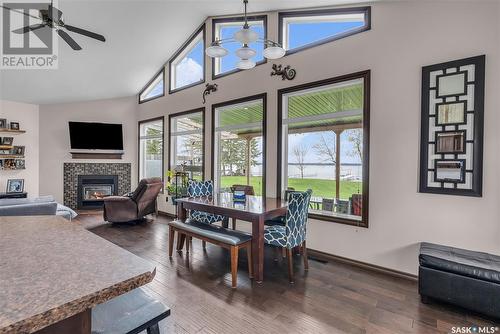 3 Mathews Crescent, Turtle Lake, SK - Indoor Photo Showing Living Room With Fireplace