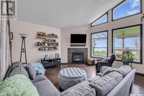 3 Mathews Crescent, Turtle Lake, SK - Indoor Photo Showing Living Room With Fireplace