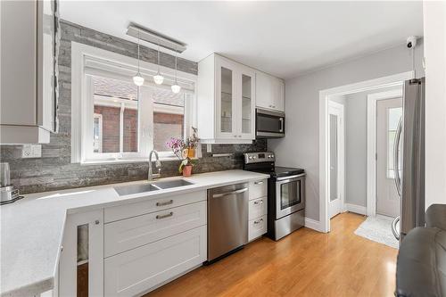 501 Upper James Street, Hamilton, ON - Indoor Photo Showing Kitchen With Double Sink
