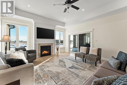 3285 Tullio Drive, Lasalle, ON - Indoor Photo Showing Living Room With Fireplace