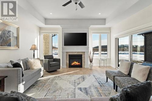 3285 Tullio Drive, Lasalle, ON - Indoor Photo Showing Living Room With Fireplace