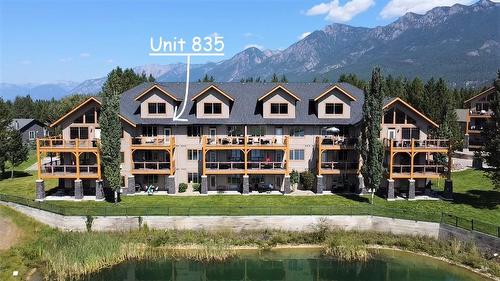 835 D - 800 Bighorn Boulevard, Radium Hot Springs, BC - Outdoor With Body Of Water With Balcony With Deck Patio Veranda With Facade