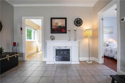 197 Fennell Avenue E, Hamilton, ON - Indoor Photo Showing Living Room With Fireplace