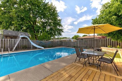 66 Silver Aspen Crescent, Kitchener, ON - Outdoor With In Ground Pool With Deck Patio Veranda With Backyard