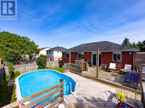 135 Trudeau Drive, Clarington, ON - Outdoor With Above Ground Pool With Deck Patio Veranda With Exterior