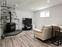Lower level family room with a natural gas fireplace - 