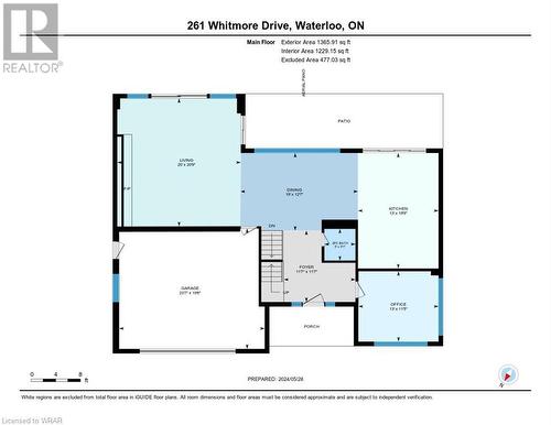 Main floor plan with two walk outs to backyard oasis! - 261 Whitmore Drive, Waterloo, ON - Other
