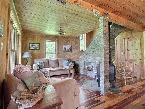 Salon - Z Ch. Du Portage Tortue, Les Lacs-Du-Témiscamingue, QC - Indoor Photo Showing Living Room With Fireplace