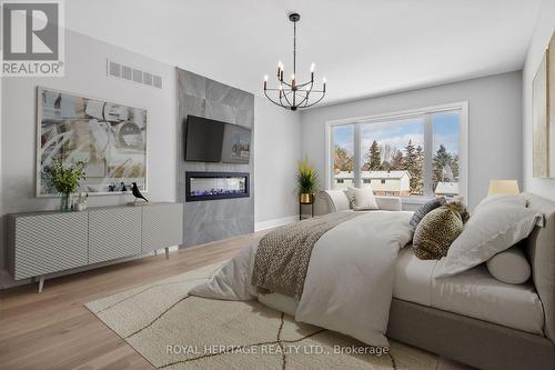 Lot 8 Inverlynn Way, Whitby (Lynde Creek), ON - Indoor Photo Showing Bedroom With Fireplace