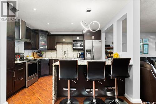 102 2160 Cornwall Street, Regina, SK - Indoor Photo Showing Kitchen With Stainless Steel Kitchen With Upgraded Kitchen