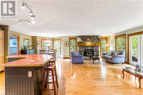 61 Fox Trail, Northern Bruce Peninsula, ON - Indoor Photo Showing Living Room With Fireplace