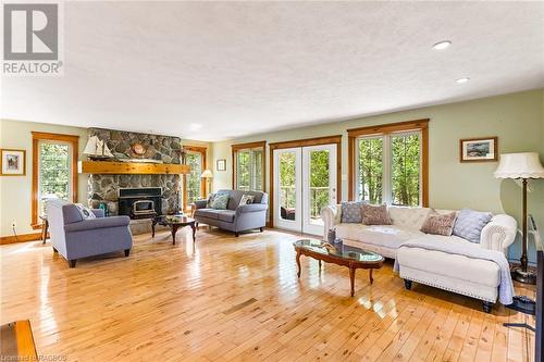 61 Fox Trail, Northern Bruce Peninsula, ON - Indoor Photo Showing Living Room With Fireplace