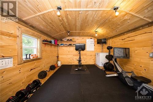 Insulated garage being used as a gym - 33 Wylie Avenue, Ottawa, ON - Indoor Photo Showing Garage