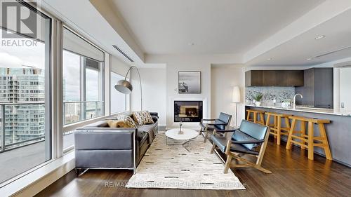 2803 - 180 University Avenue, Toronto (Bay Street Corridor), ON - Indoor Photo Showing Living Room With Fireplace