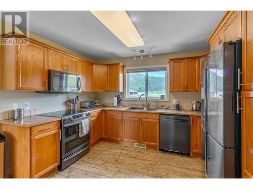 94 Tomkinson Road, Grindrod, BC - Indoor Photo Showing Kitchen With Double Sink