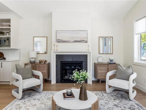 4319 Majestic Dr, Saanich, BC - Indoor Photo Showing Living Room With Fireplace