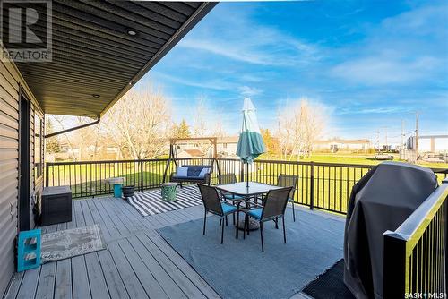 109 Canada Court, Hanley, SK - Outdoor With Deck Patio Veranda With Exterior