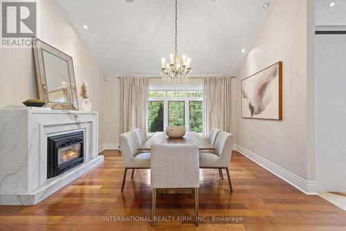 43 Bywood Drive, Toronto, ON - Indoor Photo Showing Dining Room With Fireplace