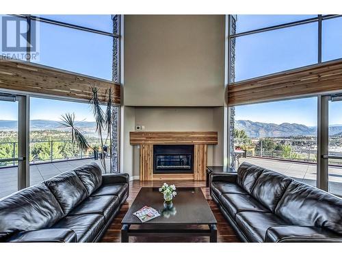 3229 Skyview Lane Unit# 208, West Kelowna, BC - Indoor Photo Showing Living Room With Fireplace