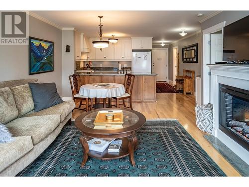 550 Rainbow Drive Unit# 305, Kaslo, BC - Indoor Photo Showing Living Room With Fireplace