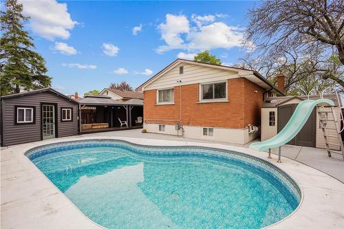 149 Greenford Drive, Hamilton, ON - Outdoor With In Ground Pool With Deck Patio Veranda