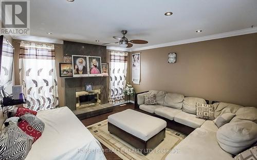 9 Banting Crescent, Brampton, ON - Indoor Photo Showing Living Room With Fireplace
