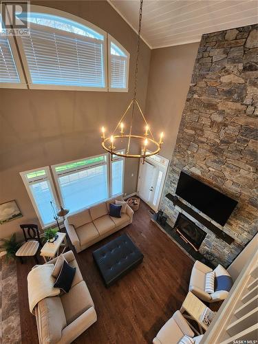 56 Elk Road, Crooked Lake, SK - Indoor Photo Showing Other Room With Fireplace